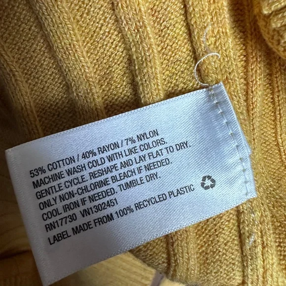A New Day Cotton Ribbed Crewneck Scoopneck Light Sweater Goldenrod Womens XL - Picture 5 of 8